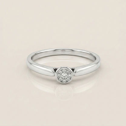 Anillo de Compromiso Roseta en Oro blanco de 14K