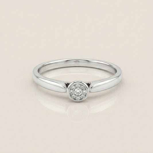 Anillo de Compromiso Roseta en Oro blanco de 14K