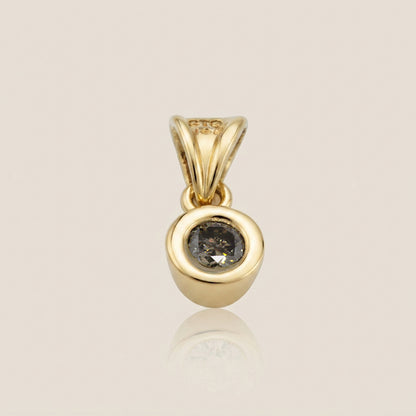 Dije con Diamante Brown en Oro Amarillo de 14K